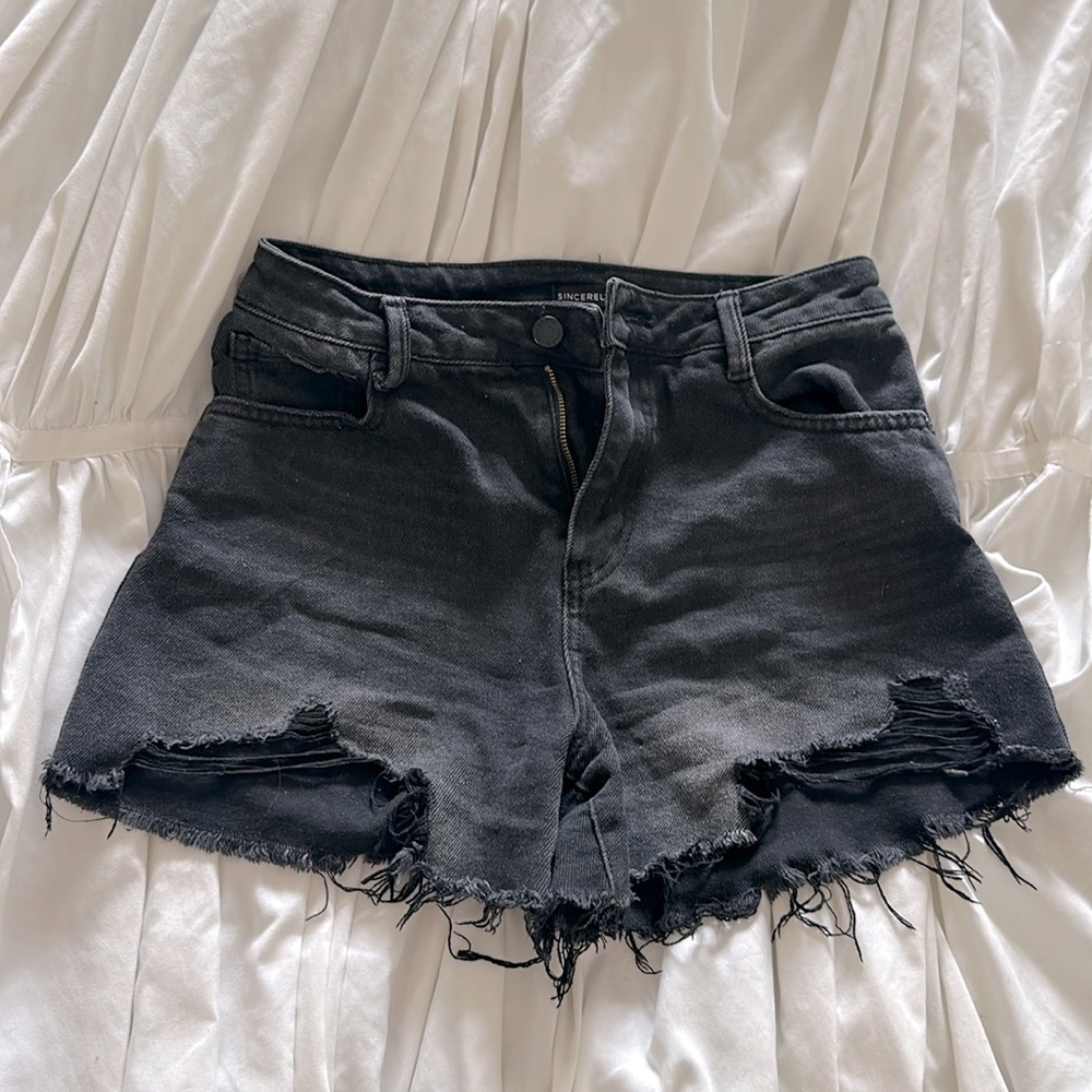 Black Jean Shorts